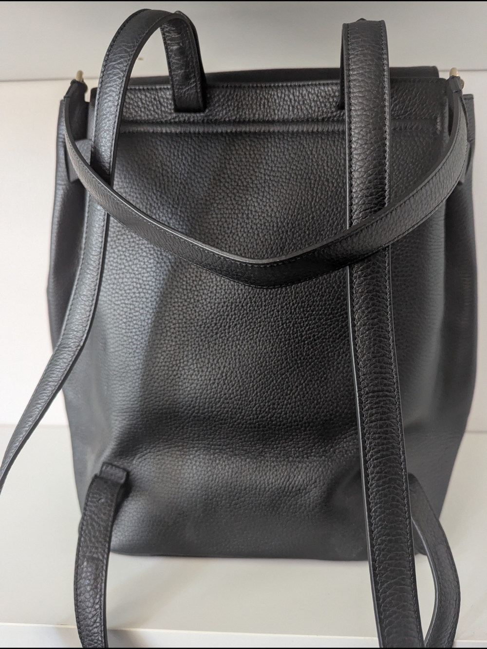 Cuyana 13" Black Pebbled Leather Backpack - Picture 3 of 6